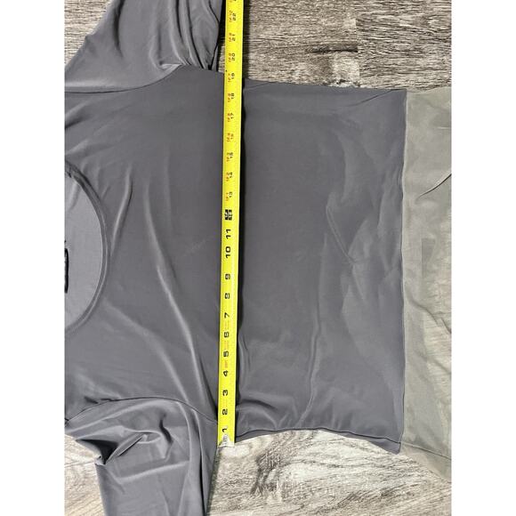 Simpli Women’s 16 Gray Long Sleeve Blouse Mesh Hem & Cuff Detail Tunic Top - Picture 4 of 5